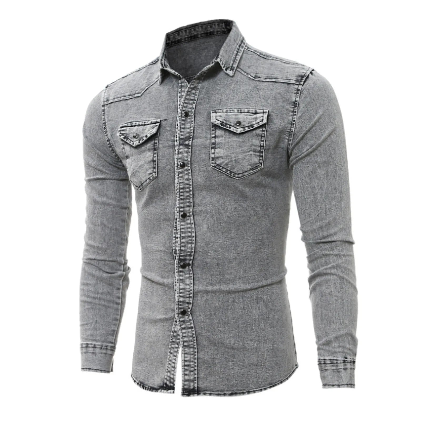 AutumnBlend Casual Denim Lapel Shirt ATHLEXES