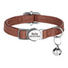 Engraved Luxury PU Leather Cat Collar ATHLEXES