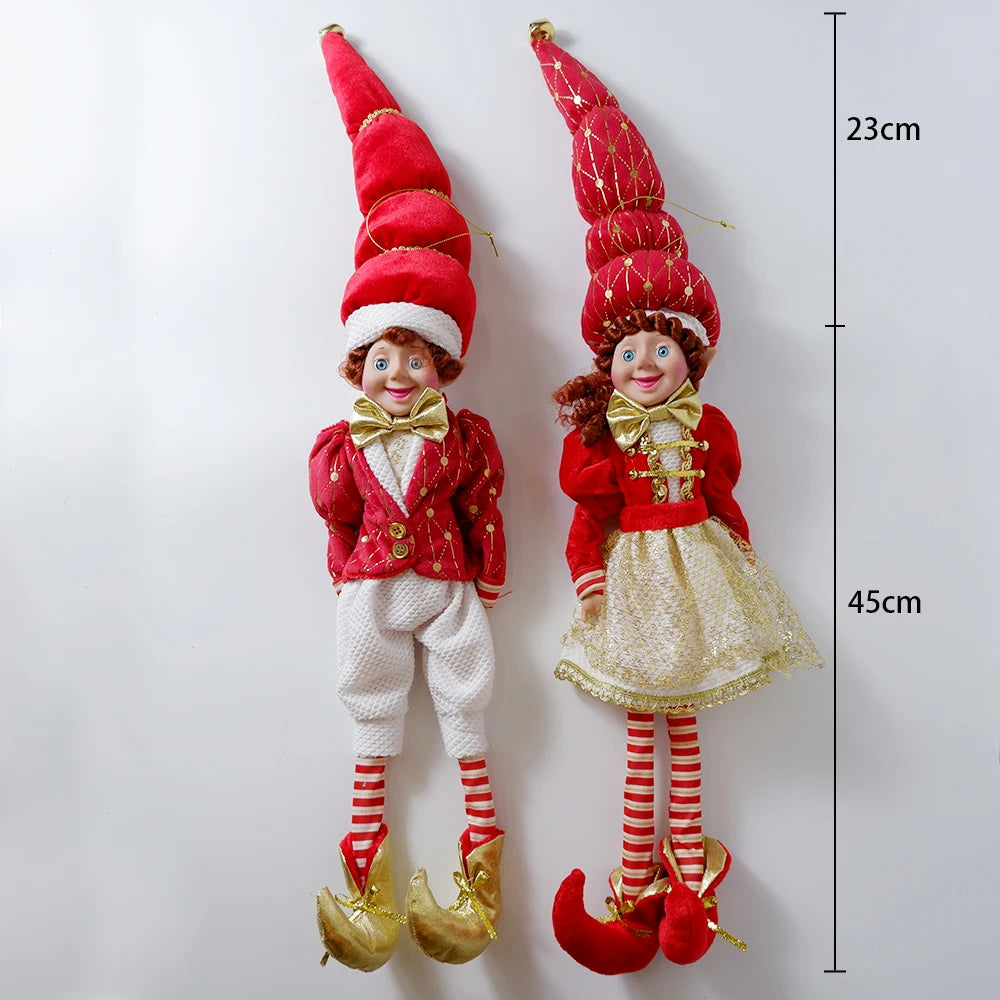 Elf Couple Plush Dolls: Festive Tree Ornaments ATHLEXES