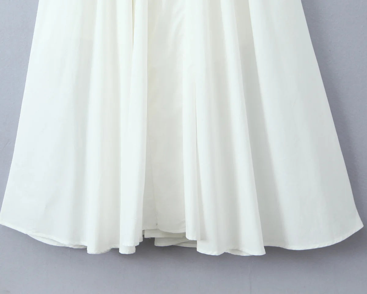Chic White Backless Halter Dress for Summer Events ATHLEXES
