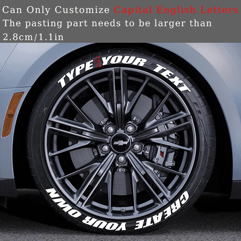 Custom 3D Tire Lettering Stickers for Your Car ATHLEXES