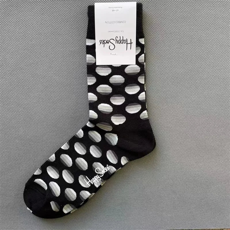Happy Socks Men's Diamond Check Crew Socks for All Seasons ATHLEXES