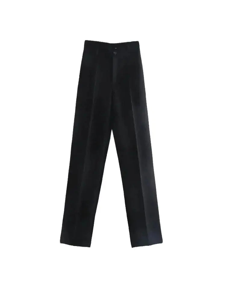 Chic High Waist Straight Leg Office Pants ATHLEXES