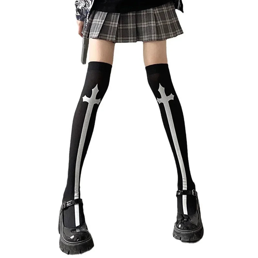 Gothic Spider Web Silk Tights for Alternative Fashion Women ATHLEXES