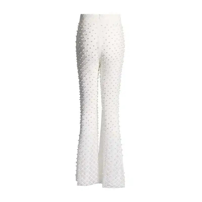 Elegant 3D Flower Blazer and Wide Leg Pant Set ATHLEXES