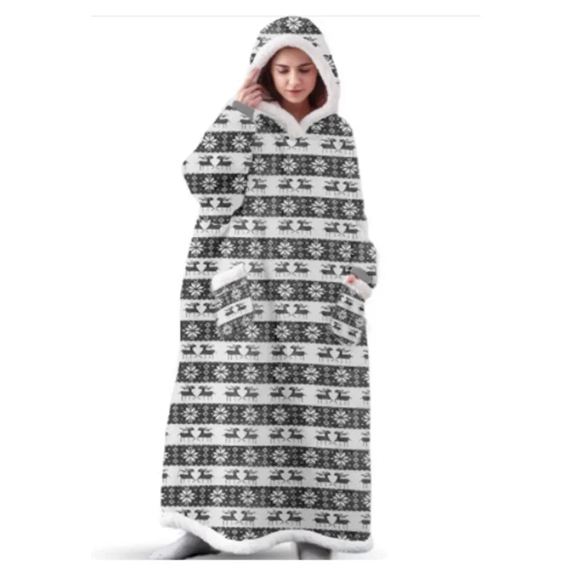 CozySleeve Oversized Flannel Hoodie Blanket for All Seasons ATHLEXES
