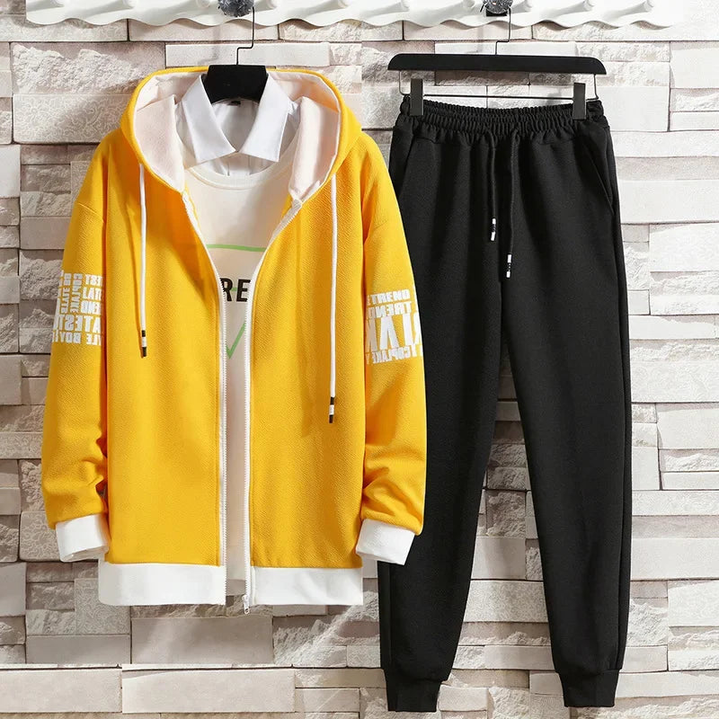 Chic Comfort Men's Hooded Cardigan Set ATHLEXES