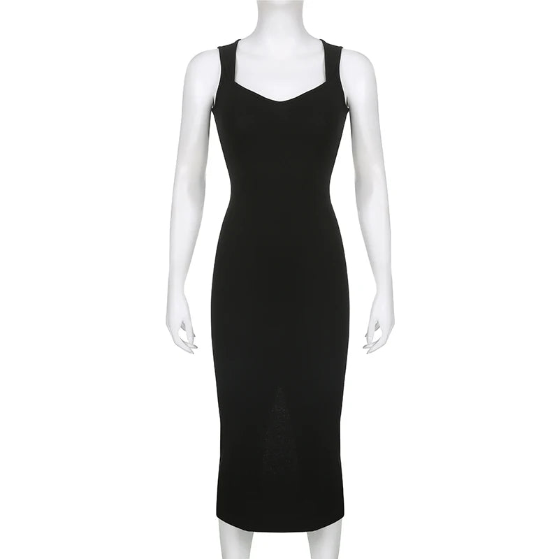 Korean Knit Square Collar Summer Dress ATHLEXES