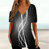 WaveCurve 3D Print V-Neck Tee ATHLEXES
