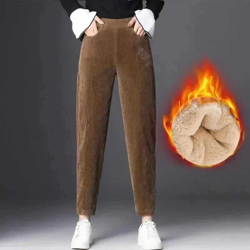 Plush Corduroy Harem Pants for Cozy Autumn Style ATHLEXES