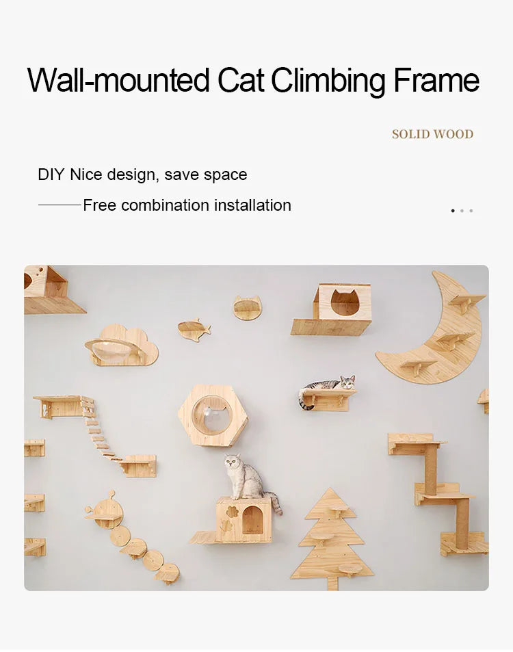 Wall-Mounted Cat Hammock & Climbing Post ATHLEXES