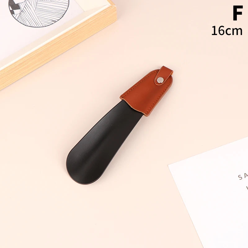 Elegant Stainless Steel Shoe Horn with Leather Cover ATHLEXES