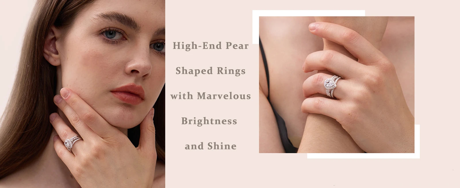 Newshe Sterling Silver Pear Cut Ring Enhancer Set ATHLEXES