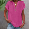 Breezy V Neck Cotton Linen Shirt for Women ATHLEXES