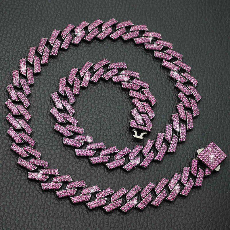 15MM Rhombus Diamond Cuban Collar for Stylish Pet Walks ATHLEXES