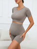 Maternity Comfort Seamless Crop Top and Legging Set ATHLEXES