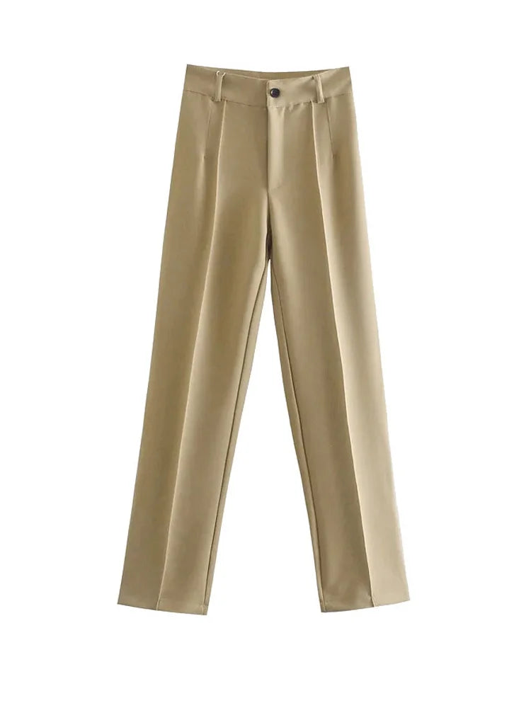 Chic High Waist Straight Leg Office Pants ATHLEXES