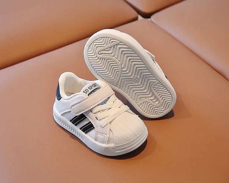 ChicStride 2 Striped White Baby Casual Sneakers ATHLEXES
