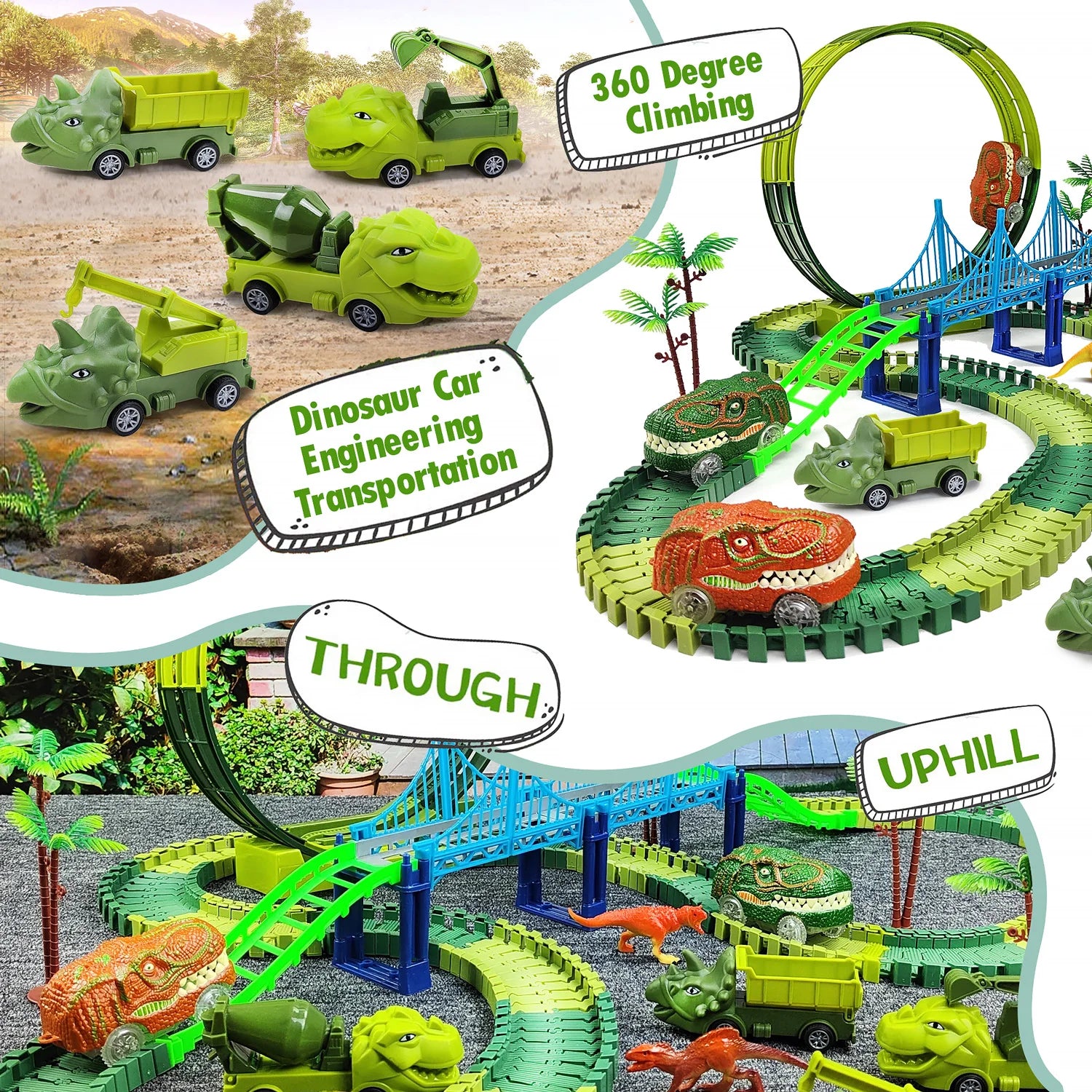 DinoTrack Electric Climbing Race Car Set for Kids ATHLEXES