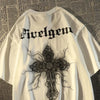 Y2K Retro Hiphop Oversized Cross Tee for Men and Women ATHLEXES