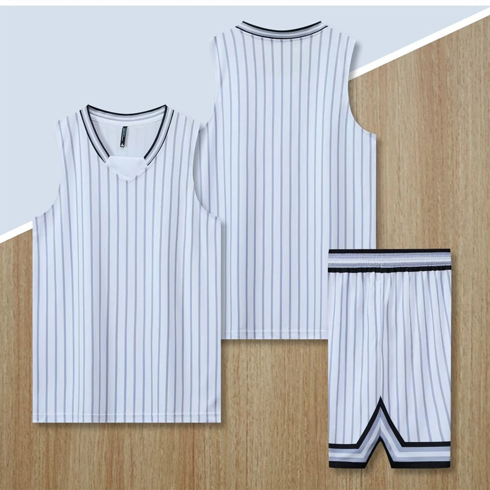 Custom Stripe Basketball Jersey Set for All Ages ATHLEXES