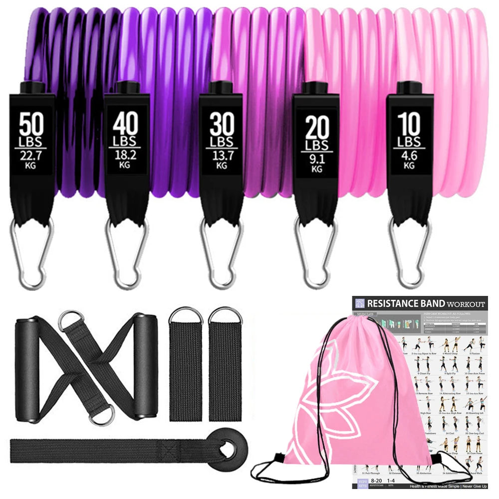 Premium Resistance Bands Set with Door Anchor & Straps ATHLEXES
