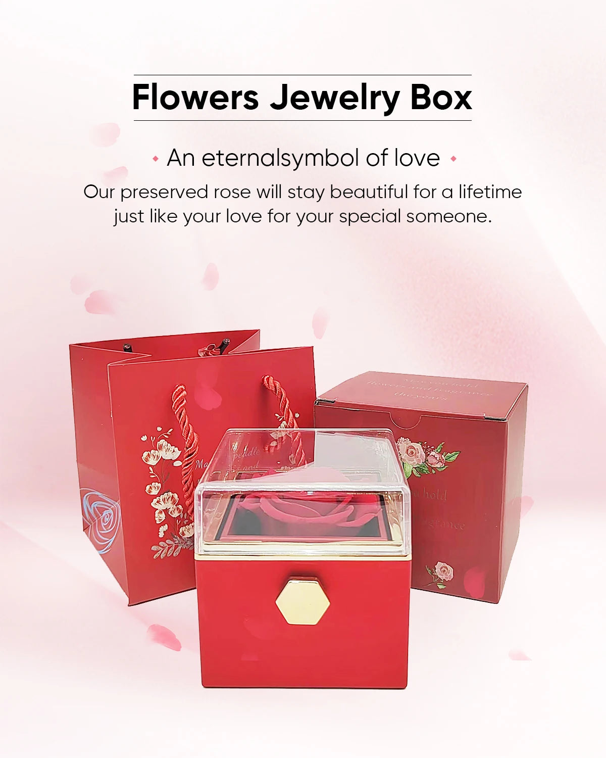 Eternal Rose Heart Necklace Gift Box Set ATHLEXES