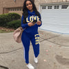 Chic Love Print High Neck Hoodie and Pants Set ATHLEXES