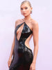 Velvet Glam Sequin Backless Party Dress ATHLEXES