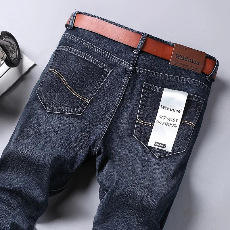 Classic Blue Black Stretch Denim Jeans for Men ATHLEXES