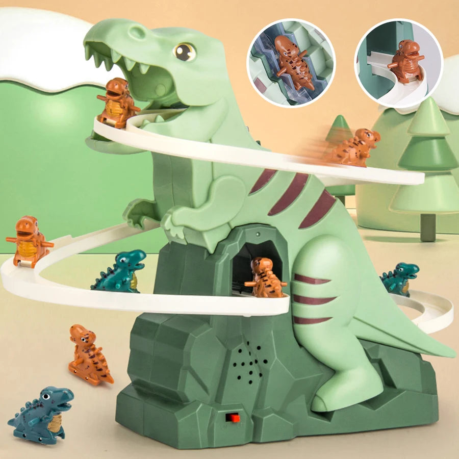 DinoSlide Music Toy Set with Puzzle Cars ATHLEXES