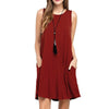 Elegant Summer Sleeveless Beach Dress with Pockets ATHLEXES