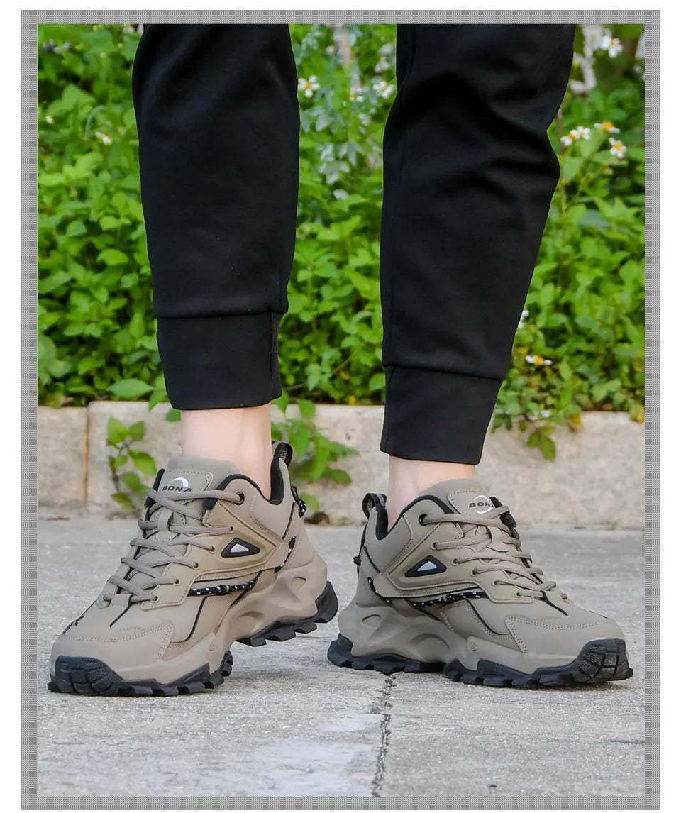 BONA 2022 Fashion Leather Breathable Casual Sneakers ATHLEXES