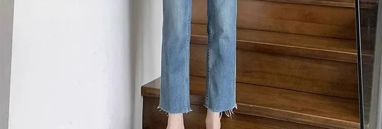 BumpStyle High Elasticity Maternity Fringe Jeans ATHLEXES