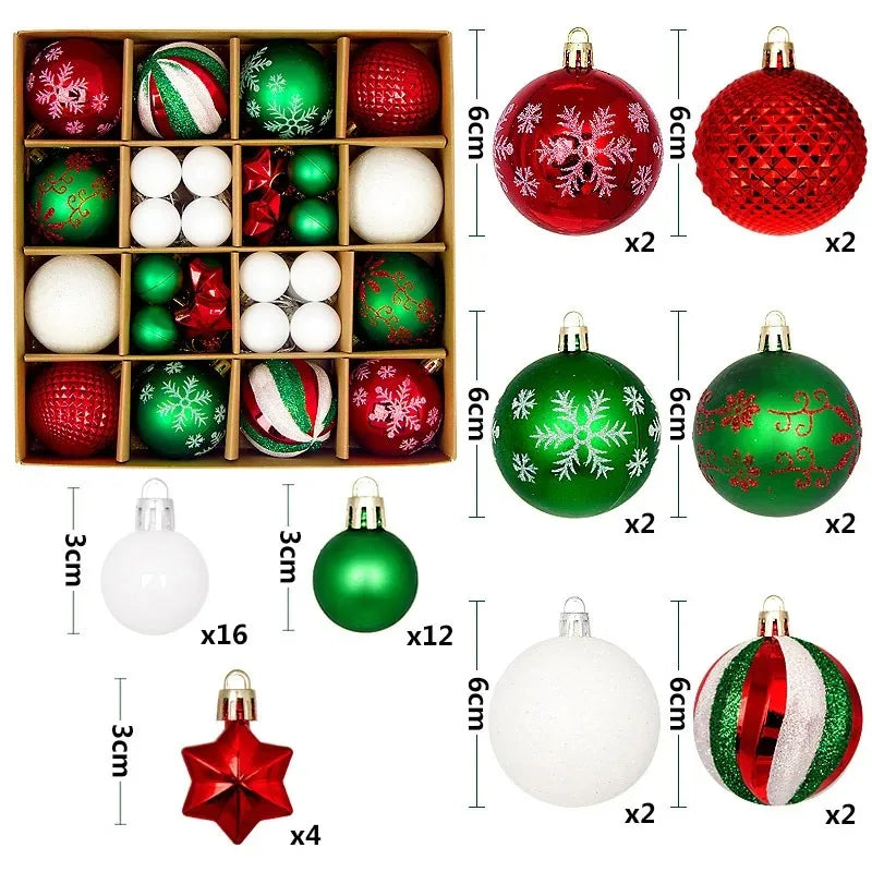 Charming 44Pcs Christmas Ball Ornament Collection ATHLEXES