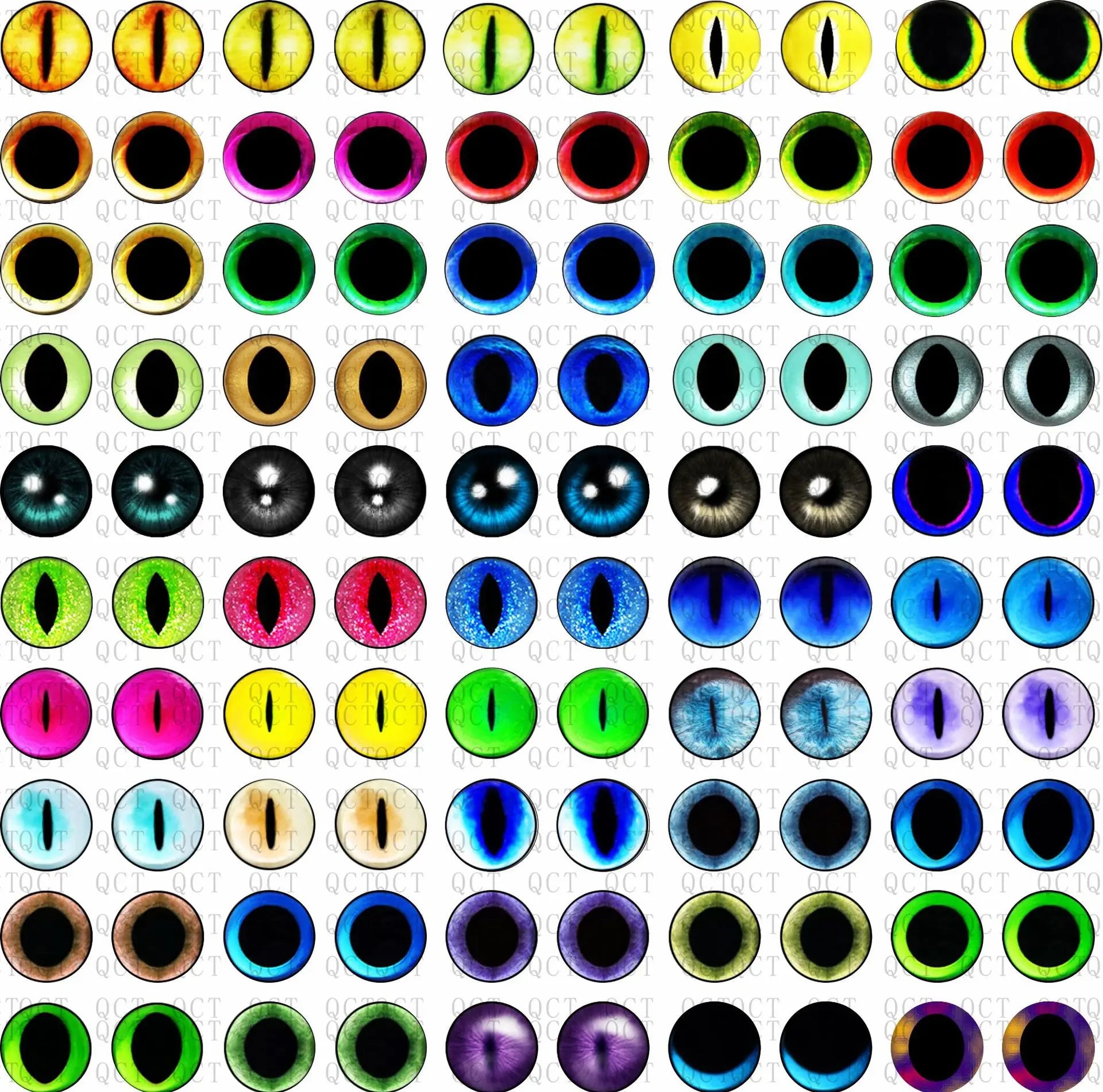 Dazzling Dragon Cat Eye Glass Cabochons - 50Pcs Set ATHLEXES