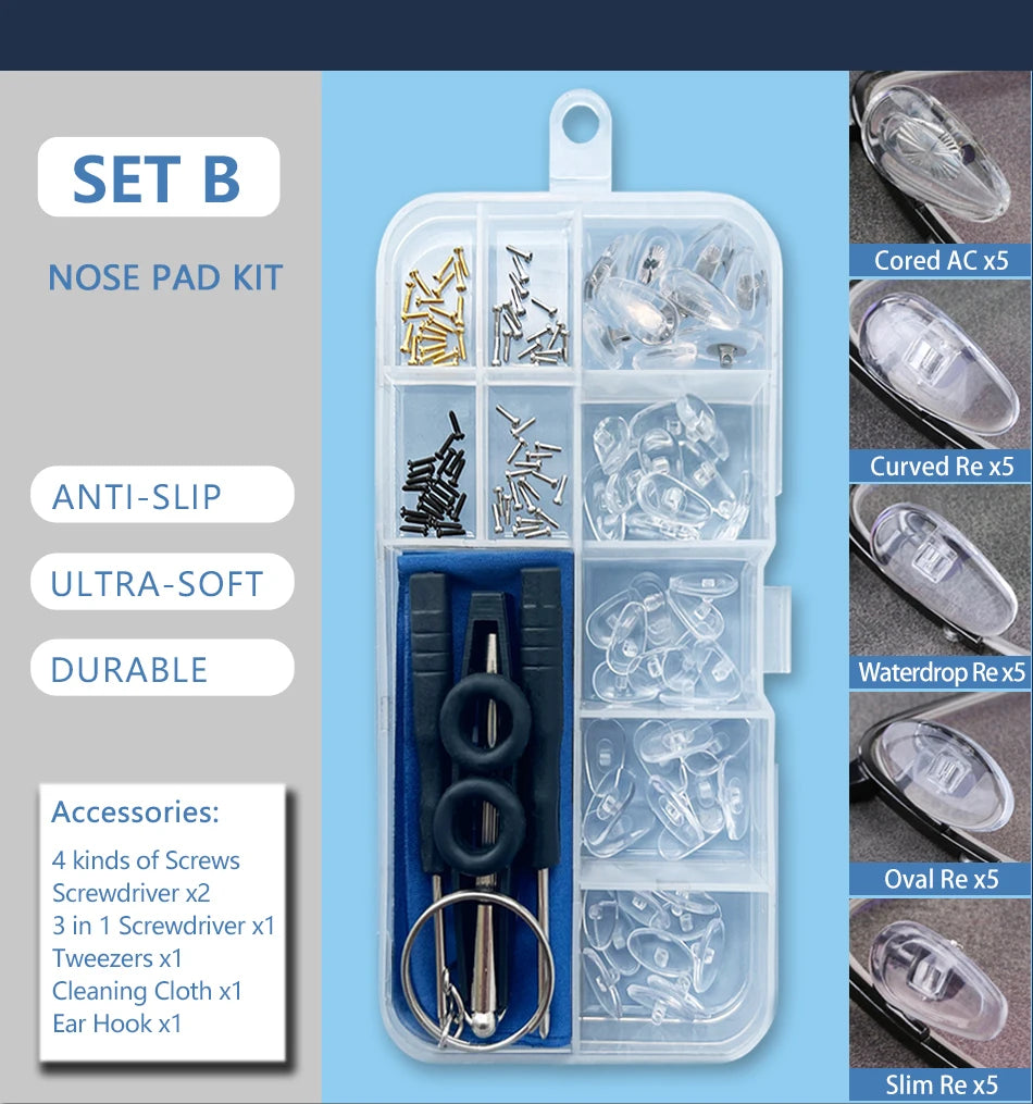 COLOUR_MAX Eyeglasses Repair Kit with Soft Nose Pads ATHLEXES