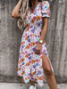 Elegant Floral V Neck Maxi Dress for Women ATHLEXES