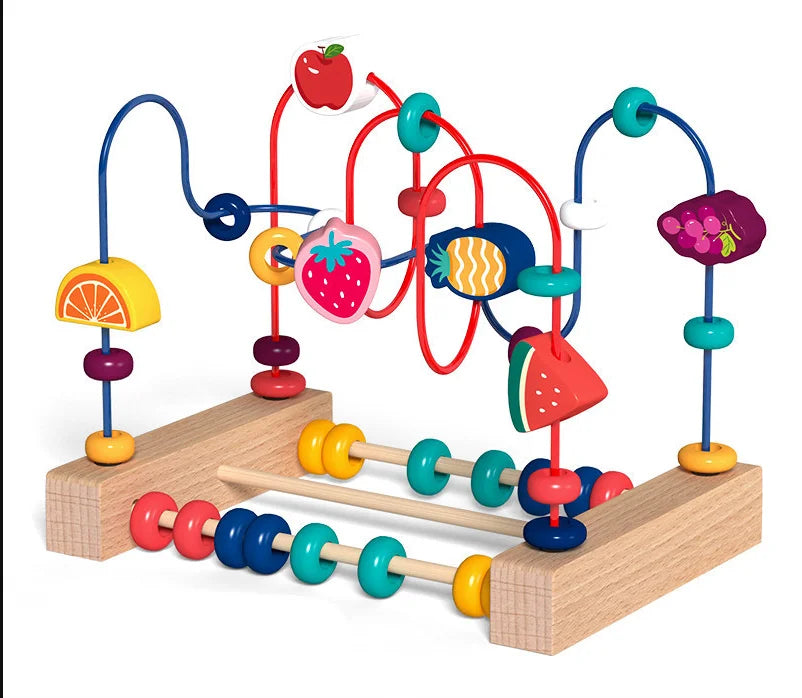 Montessori Wooden Roller Coaster Bead Maze for Toddlers ATHLEXES