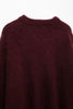 TRAFZA Winter Women Burgundy Long Sleeve Pullovers Casual O-neck Loose Fluffy Fuzzy Jumper Sweater Female Fashion Knitted Tops ATHLEXES