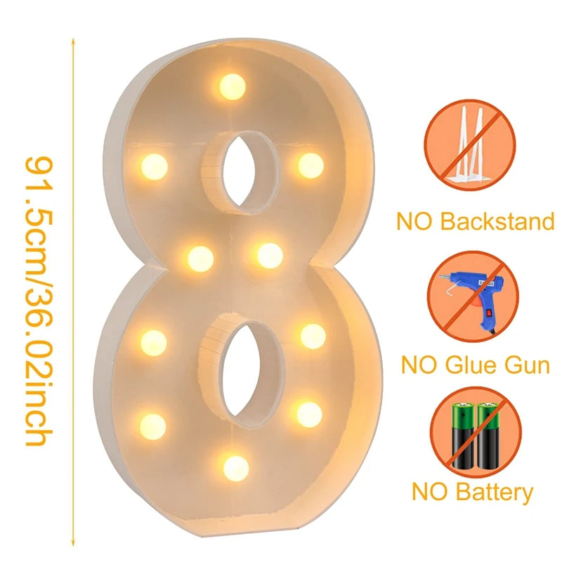 Giant LED Birthday Number Frame for Celebrations ATHLEXES