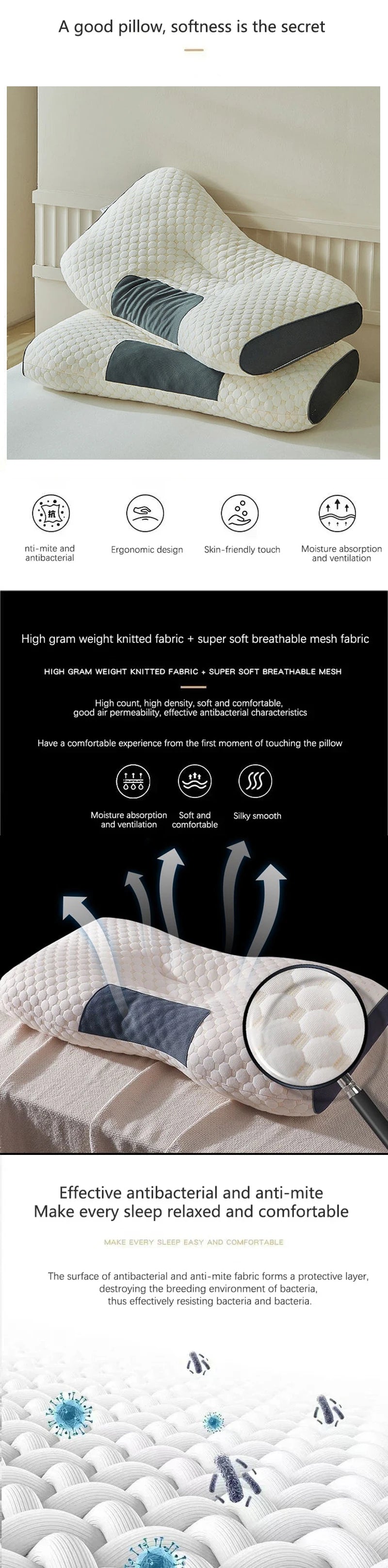 Cervical Comfort Massage Neck Pillow ATHLEXES