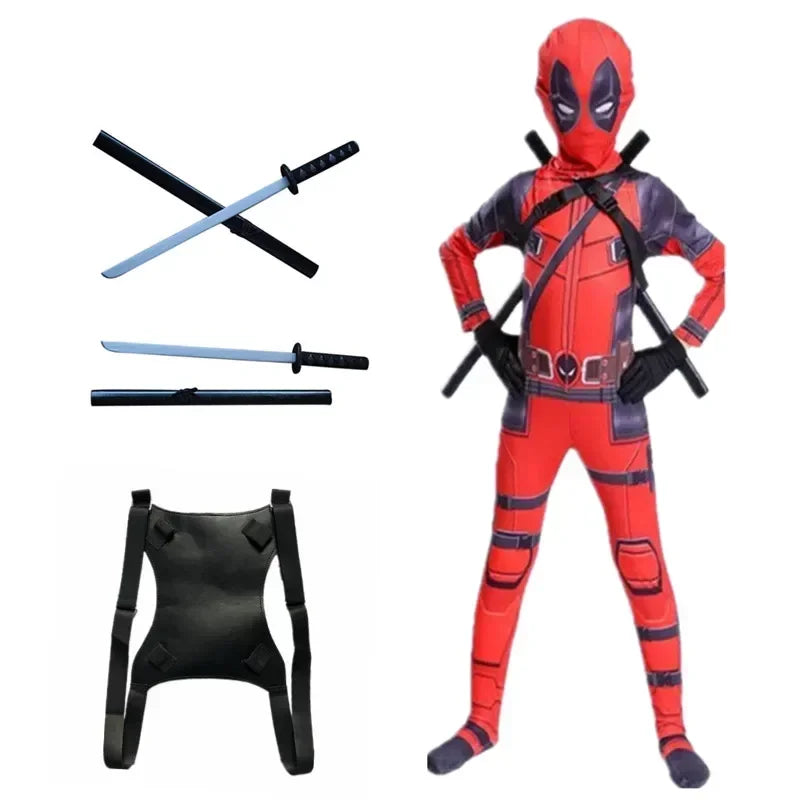Epic Kids Deadpool Superhero Cosplay Jumpsuit ATHLEXES