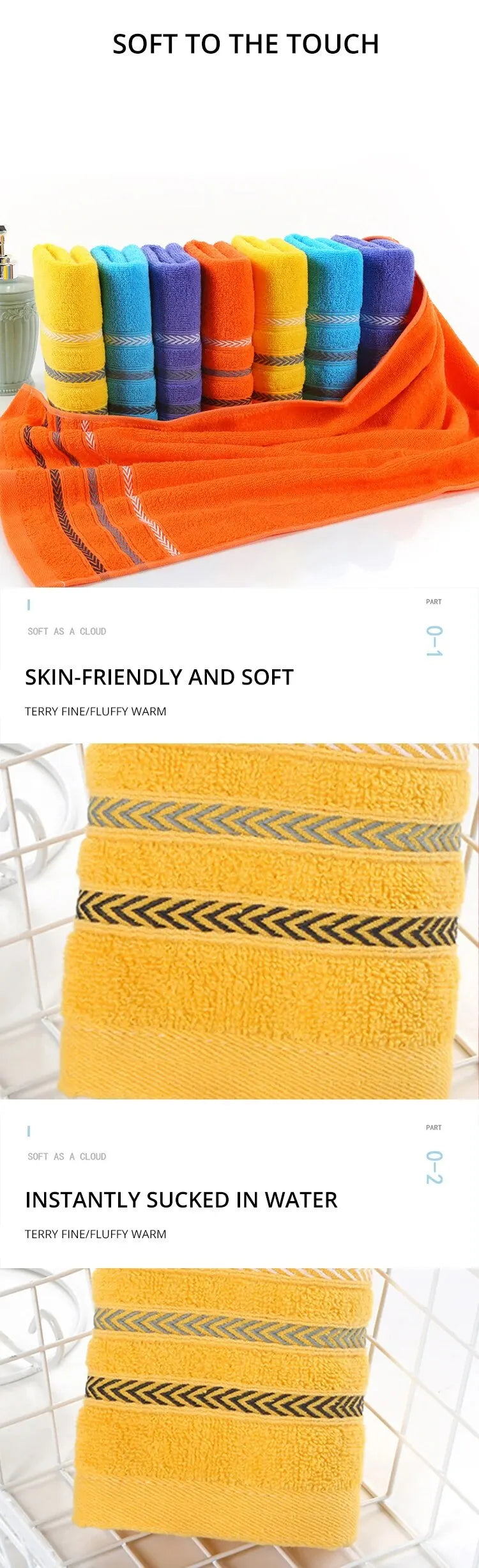 WheatEar Quick Dry Cotton Towels 2pcs Set ATHLEXES