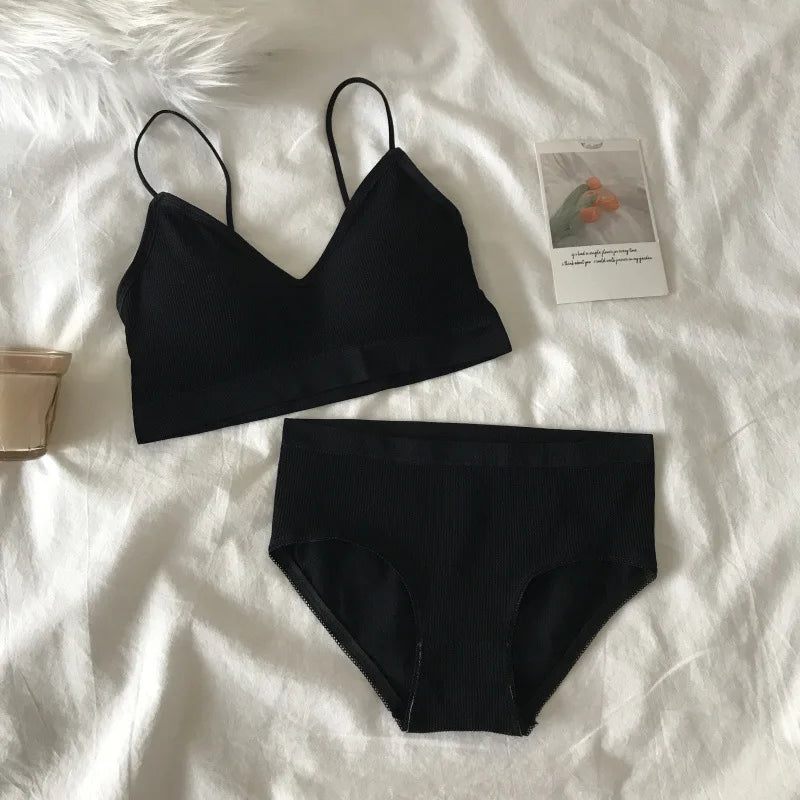 Women's Sports Bra Set Underwear Bra Korean Style Push Up No Steel Ring Bra ATHLEXES