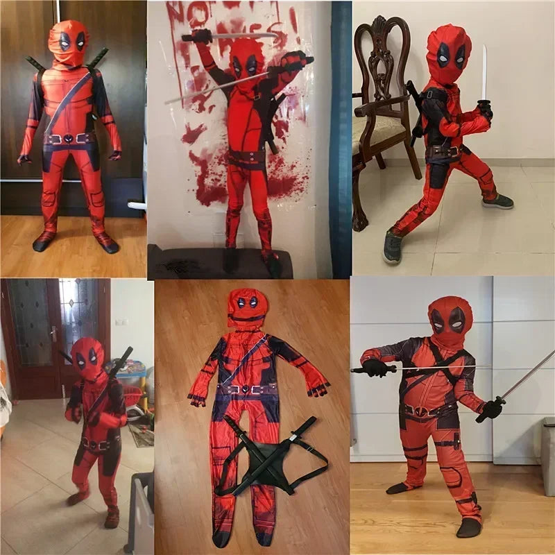Epic Kids Deadpool Superhero Cosplay Jumpsuit ATHLEXES