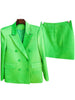 Satin Luxe Double Breasted Blazer and Mini Skirt Set ATHLEXES