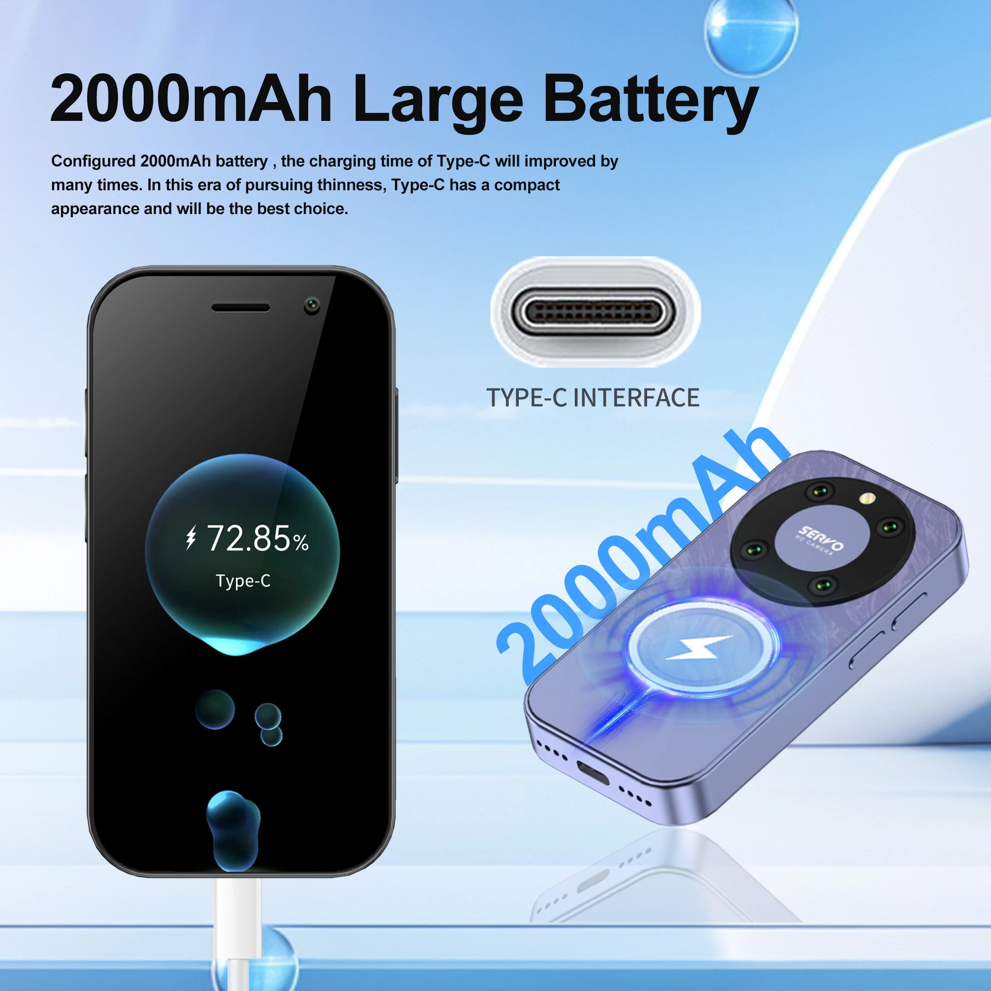 SERVO KING 9000 Mini Smartphone with Face Unlock ATHLEXES