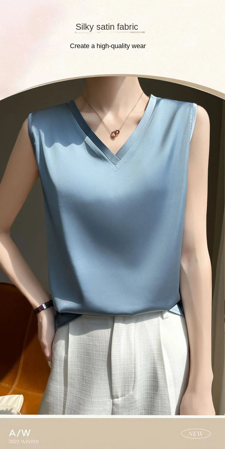 SilkBlend V-Neck Summer Blouse for Women ATHLEXES