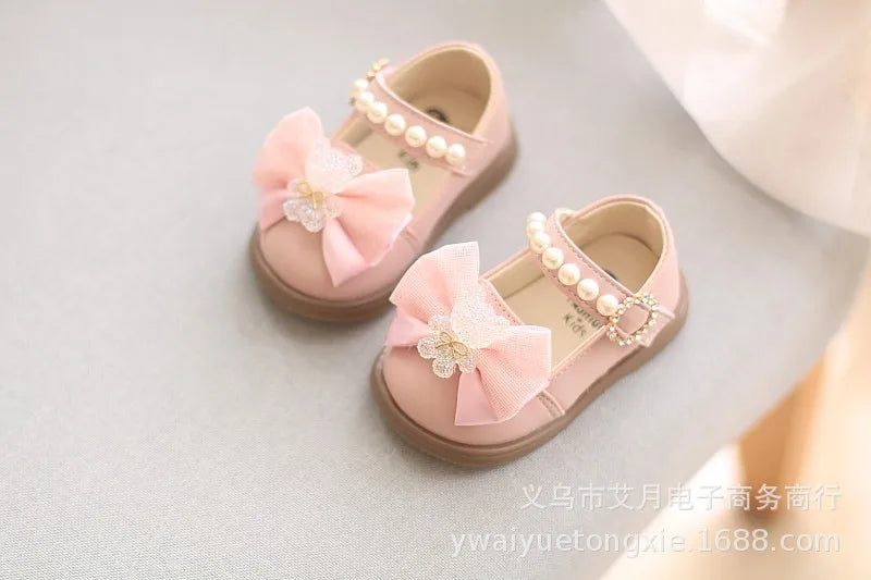 Princess Bow Leather Sneakers for Tiny Trendsetters ATHLEXES